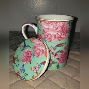 Kent Pottery Ashley Grace Floral Spring Mug with Lid